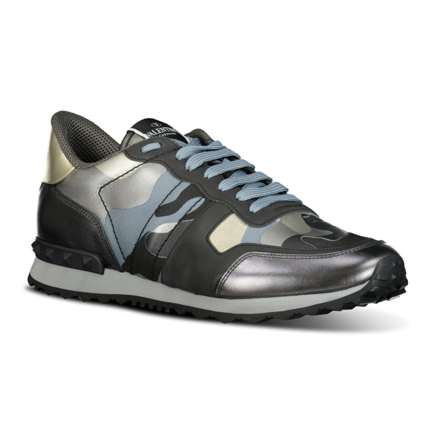 Valentino Black & Silver Rockrunner Trainers - Boinclo ltd - Outlet Sale Under Retail