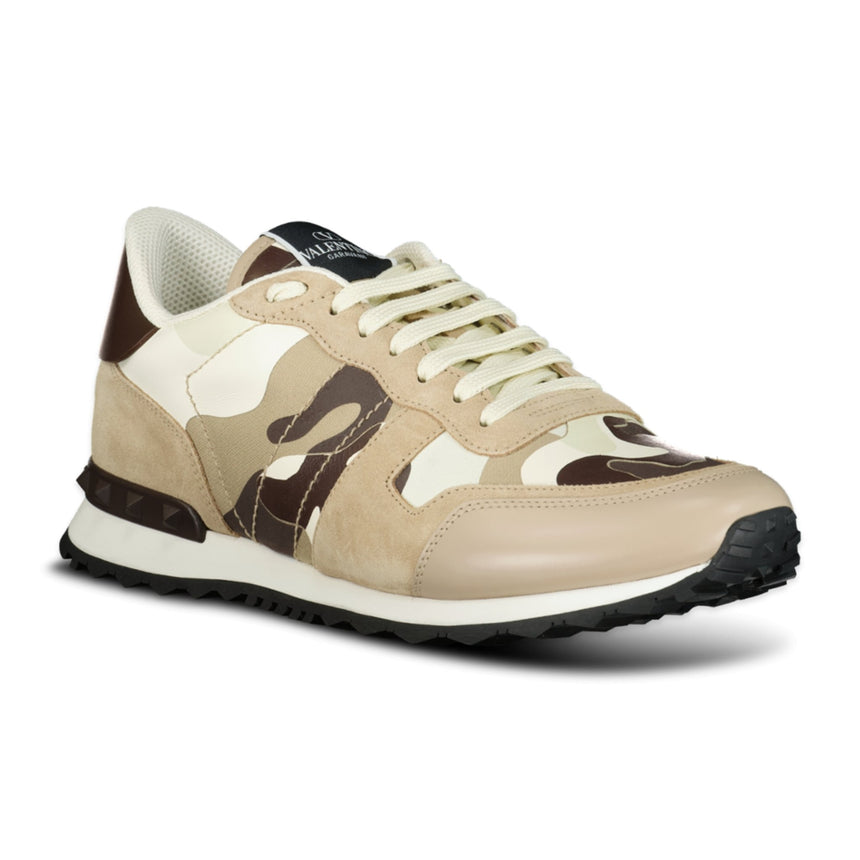 Valentino Brown & Beige Rockrunner Trainers - Boinclo ltd - Outlet Sale Under Retail