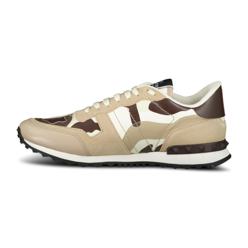 Valentino Brown & Beige Rockrunner Trainers - Boinclo ltd - Outlet Sale Under Retail