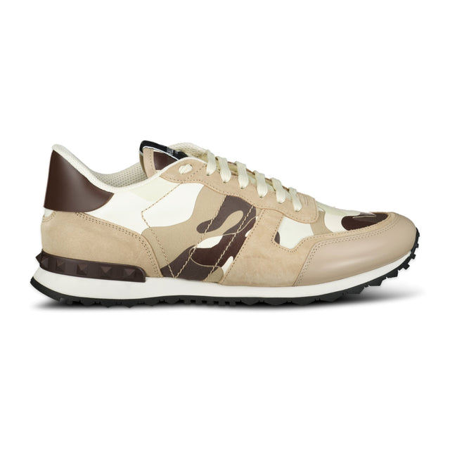 Valentino Brown & Beige Rockrunner Trainers - Boinclo ltd - Outlet Sale Under Retail