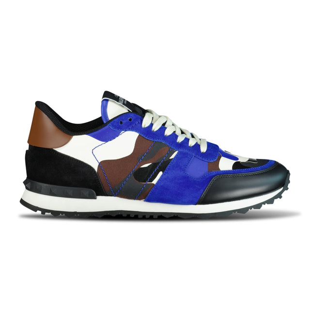 Valentino Camo Mesh Rockrunner Trainers Camo Blue & Brown - Boinclo ltd - Outlet Sale Under Retail