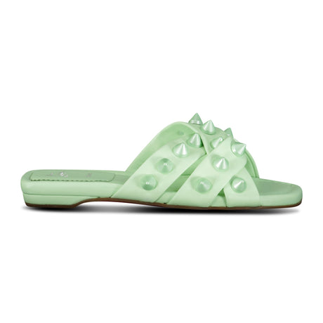 (Womens) Christian Louboutin Miss Spika Club Leather Sliders Green - Boinclo ltd - Outlet Sale Under Retail