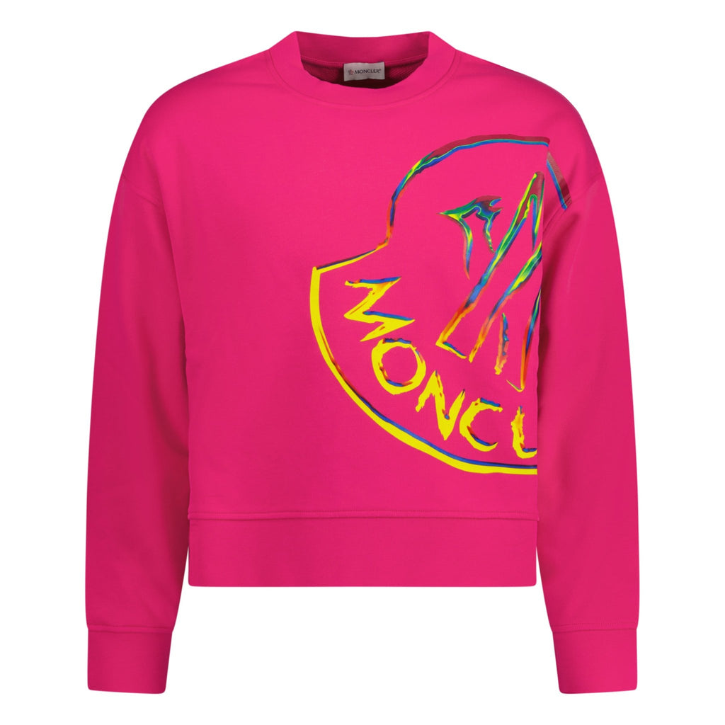 (Womens) Moncler Big Logo Cropped Sweatshirt Pink - Boinclo ltd - Outlet Sale Under Retail