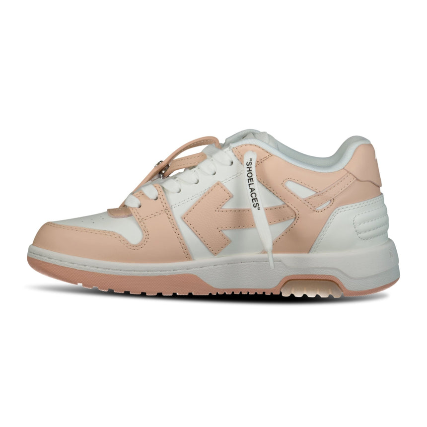 (Womens) Off-White Out Of Office Calf Leather Trainer White & Powder Pink - Boinclo ltd - Outlet Sale Under Retail