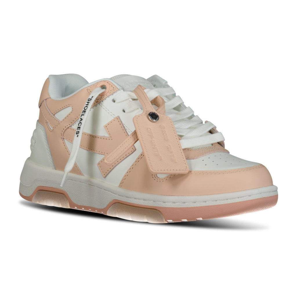 (Womens) Off-White Out Of Office Calf Leather Trainer White & Powder Pink - Boinclo ltd - Outlet Sale Under Retail