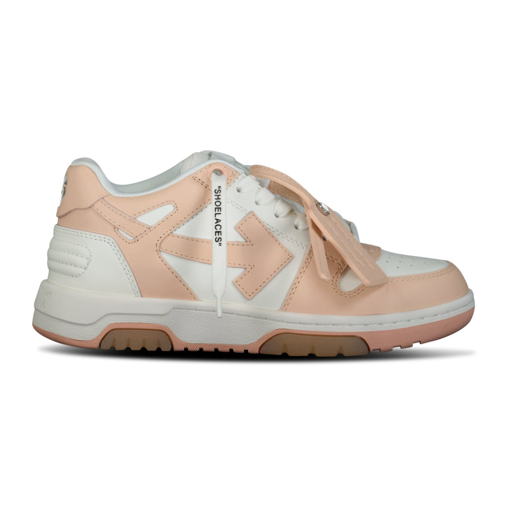 (Womens) Off-White Out Of Office Calf Leather Trainer White & Powder Pink - Boinclo ltd - Outlet Sale Under Retail